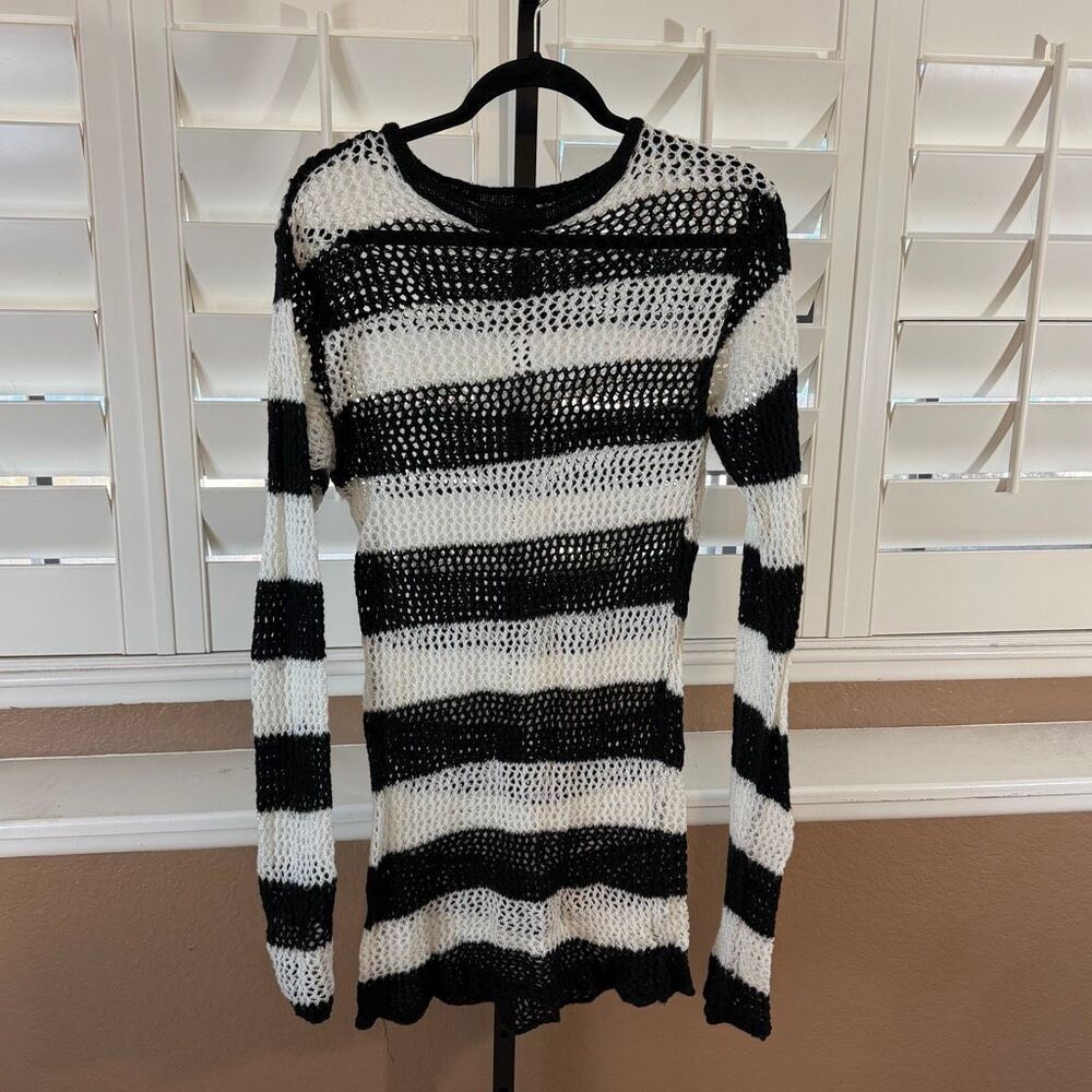 Switchblade Stiletto Loose Knit Sweater Sz S/M Crochet Top Punk Rock Grunge Alt